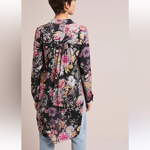 Anthropologie Maeve Floral
Button Front High Low tunic dress size M - Picture 5 of 8